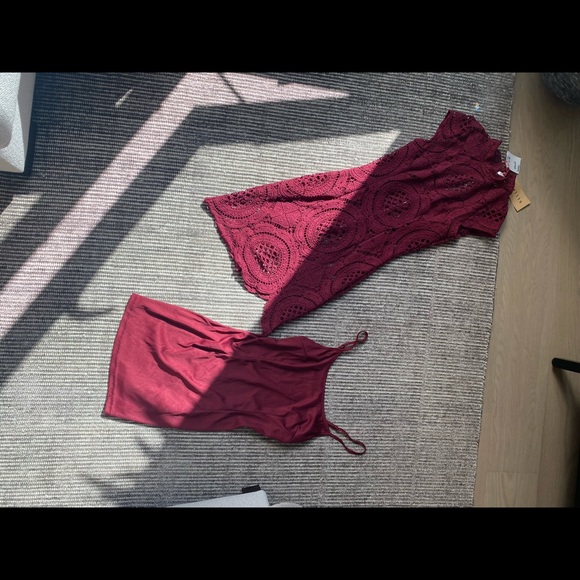 Maroon Laced Dress - Picture 2 of 4